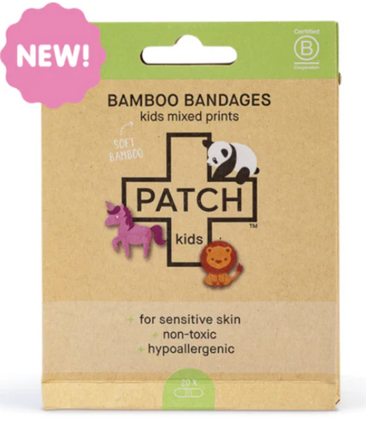 20 x kids mixed prints bamboo bandaids